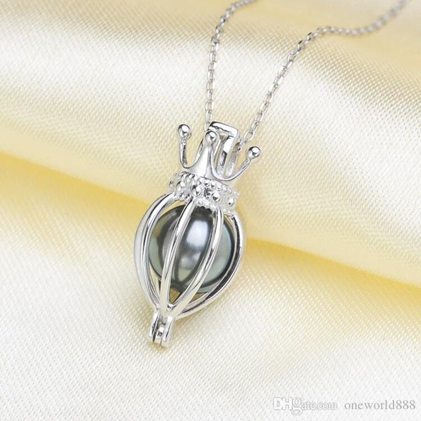 JNMM 925 pure silver pearl pendant can match 8-9mm which Natural Pendant with Golden cage Pendant DIY accessories without Pearl