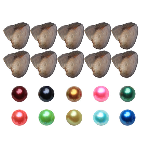 JNMM 20PCS/Lot Freshwater Pearl Oyster with Single Round Pearl 7-8mm Good Grade Mixed Colors Diy Jewelry Beads Kids Party Gift