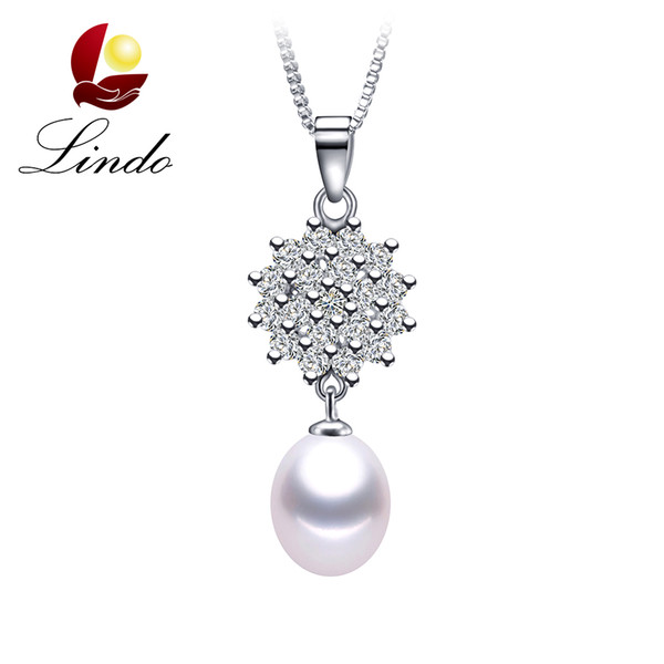 New Design 925 Sterling Silver Pendant Necklace 5A High Luster Genuine Pearl Jewelry with Gift Box