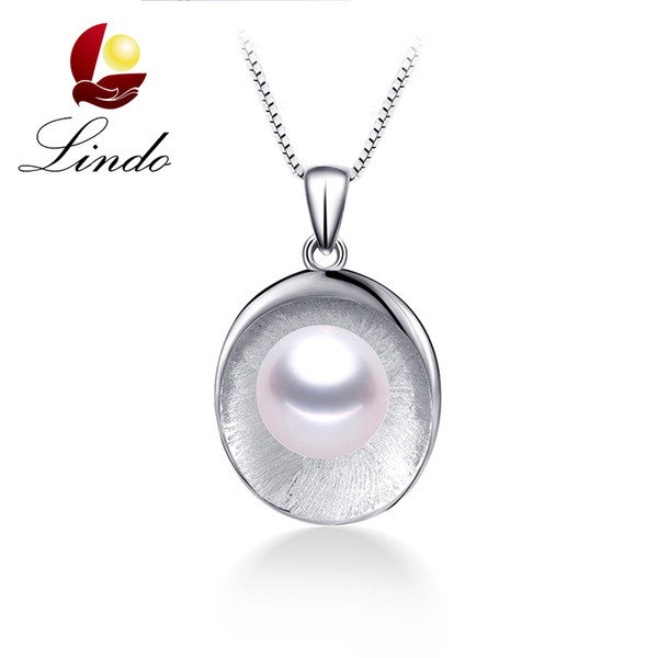 New Arrival 4 Colors  Top Quality Natural Freshwater Pearl Pendant Necklace 925 Silver Fine Jewelry with Gift Box