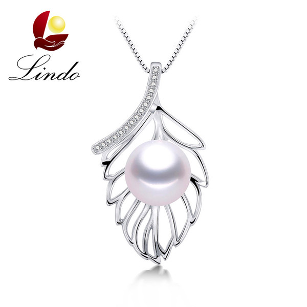 New Arrival  4 Colors Genuine Pearl Pendant Necklace 925 Sterling Silver Jewelry with Gift Box