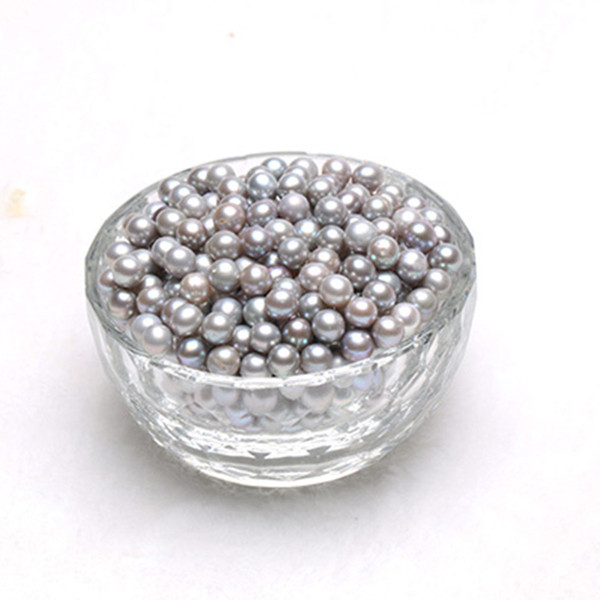 JNMM 20Pcs/Lot 6-7mm Gray Round Loose Freshwater Pearl Beads for Women Jewelry Making Gift DIY