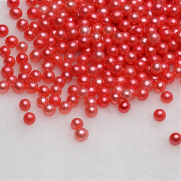 JNMM 20Pcs/Lot 6-7mm Watermelon Red Round Loose Freshwater Pearl Beads for Women Jewelry Making Gift DIY