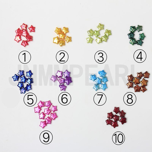 JNMM 10Pcs Oysters with Single Star Edison Pearls Beads 10-13 mm mixed colors Freshwater pearls for Gift