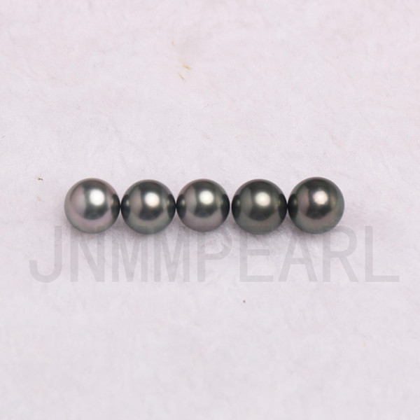 JNMM 1PC Round Tahitian Pearls Beads 10-11 mm Black Seawater pearls for Women Jewelry New Arrival