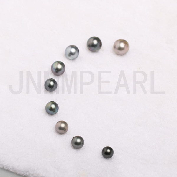 JNMM Fashion 1PC Round Tahitian Pearls Beads 8-15 mm Natural Black Grey Seawater pearls for Women Jewelry