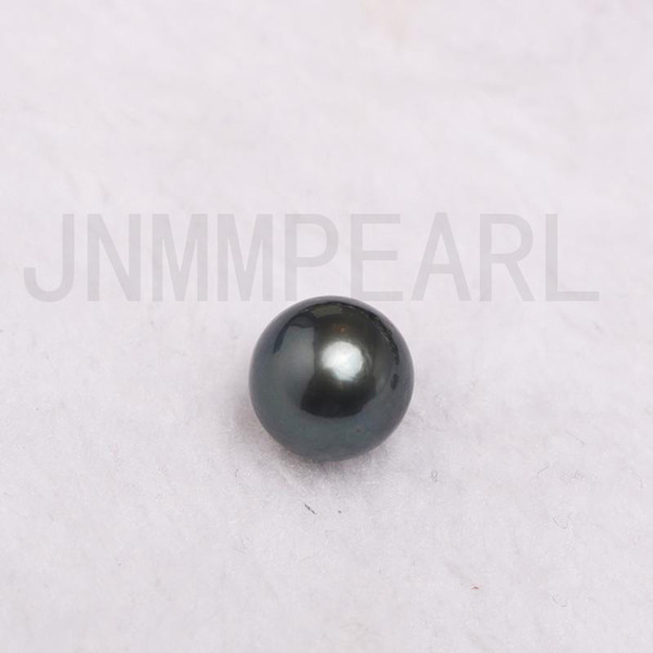 JNMM Simple 1PC Round Tahitian Pearls Beads 8-15 mm Natural Black Grey Seawater pearls for Women Jewelry