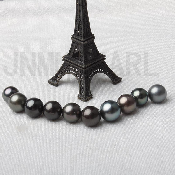 JNMM Jewelry Accessories AKOYA Pearls Beads 10-14 mm Natural Black Tahitian Round pearls for Christmas Gifts