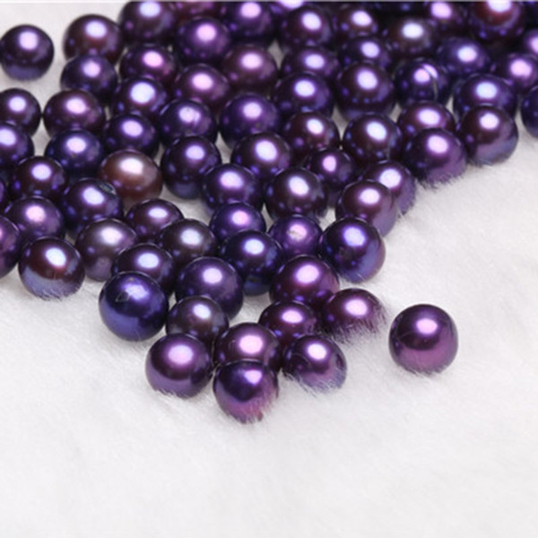 JNMM Dark Purple Round Shape Loose Freshwater Pearl Beads 60Pcs/Lot 6-7mm High Quality for Women Jewelry