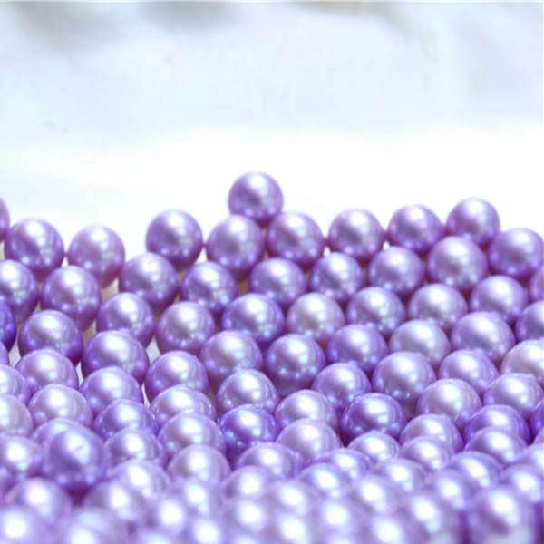 JNMM 20Pcs/Lot 6-8mm Round Light Purple Freshwater Loose Pearl Beads Undrilled Mixed Color for Women Jewelry Making Gift