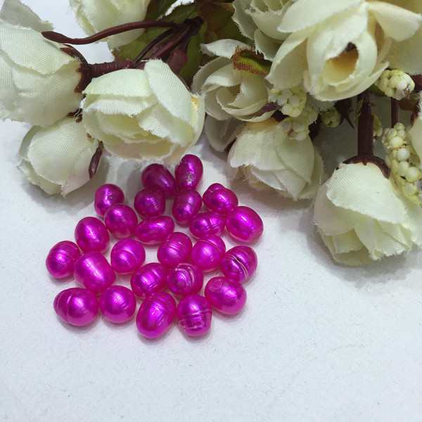 JNMM 40Pcs/lot Rice Shape Pearls Pink Beads 6-7 mm Freshwater pearls for Jewelry Making diy Gift Hot Sale