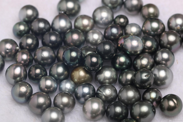 JNMM 5PCS Jewelry Accessories Tahitian Pearl 10-11mm Black Grey Real Round Wholesale Natural Seawater Pearl Hot Sale Gifts for Jewelry New A