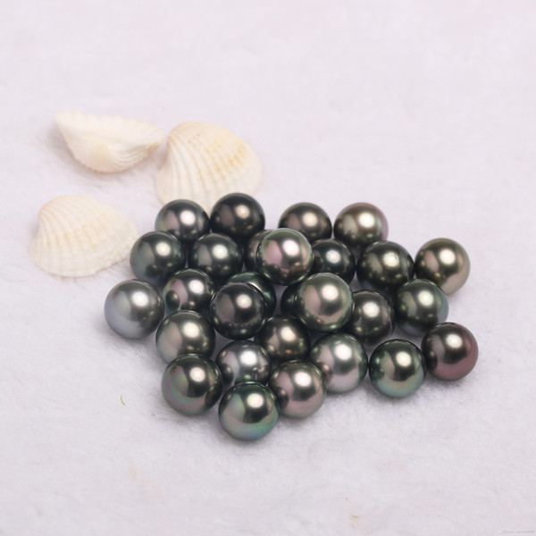 JNMM Jewelry Accessories 1 Grain Natural Black Grey Tahitian Pearl with Grade 11-12mm Round Freshwater Pearl