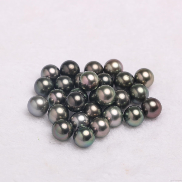 JNMM 1 Grain Natural Black Grey Tahitian Pearl with Grade 11-12mm Round Freshwater Pearl Beautiful Beads for Jewelry New Arrival