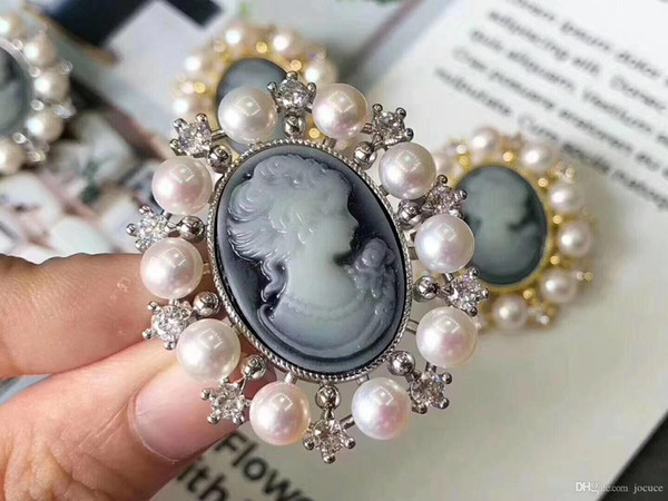 Wholesales European Style Brooch Pendant Female Semi Finished Dual-purpose Pearl Accessories for Women Beautiful Jewellery Gifts