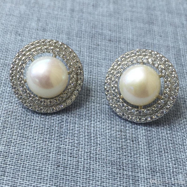 Fashion Sliver 925 Earrings with Natural Pearl 8-9mm for Girl Wedding Jewelry Party Surprise Beautiful Gifts