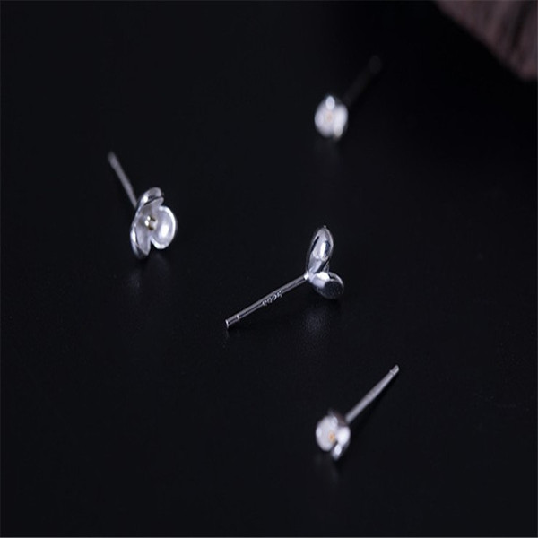 New Vintage 925 Sterling Silver Stud Earrings For Women Fashion Mini Magnolia Flower Earring Sterling Silver 925 Jewelry