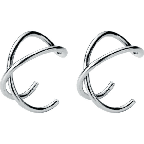 925 Sterling Silver No Pierced Ear Clip Cross C Shape Clip Earrings Ear Cuff For Women Earrings Ear Wrap Earcuff Fine Jewelry