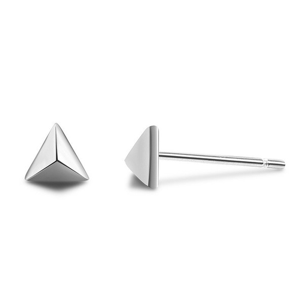 New Fashion 925 Sterling Silver Stud Earring Triangle Piercing Earring Jewelry bijoux en argent 925 Women Mini Ear Stud Jewelry