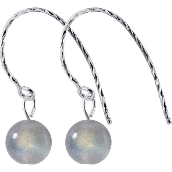 New Wedding Earrings 100% 925 Sterling Silver Round Moon Stone Dangle Earring For Women Girls Mothers Gifts Fine Jewelry