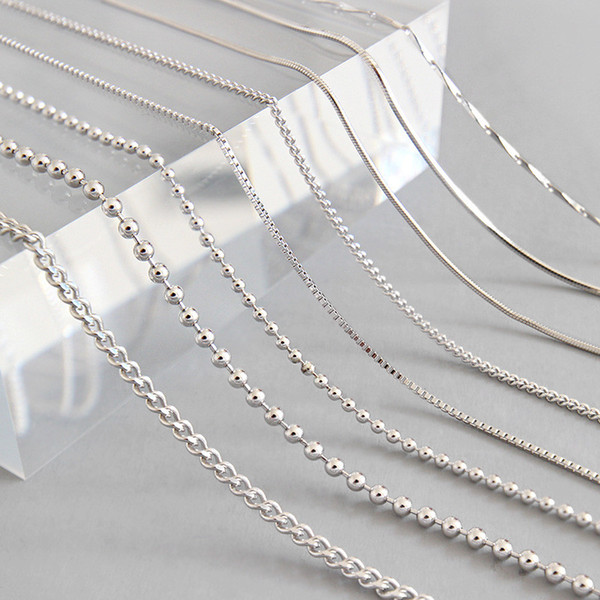 Authentic 925 Sterling Silver Link Chain Necklace Fit For Pendants for Women Men's Sterling Silver 925 Jewelry Accessories Gift