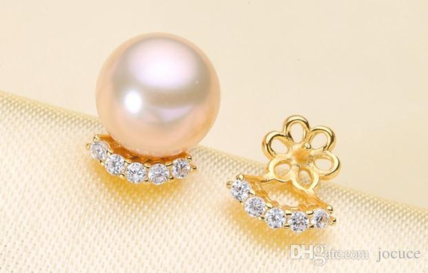 S925 Silver Pearl Ear Studs Earring for Moon Shape Bead Accessories with High Quanity for Jewelry Gifts