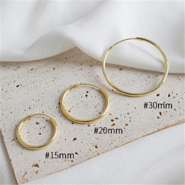 100% 925 Sterling Silver Hoop Earring For Women New Simple 1.8 Thickness 15/20/30mm Round Circle Earring Female Hoop Fine Jewelry