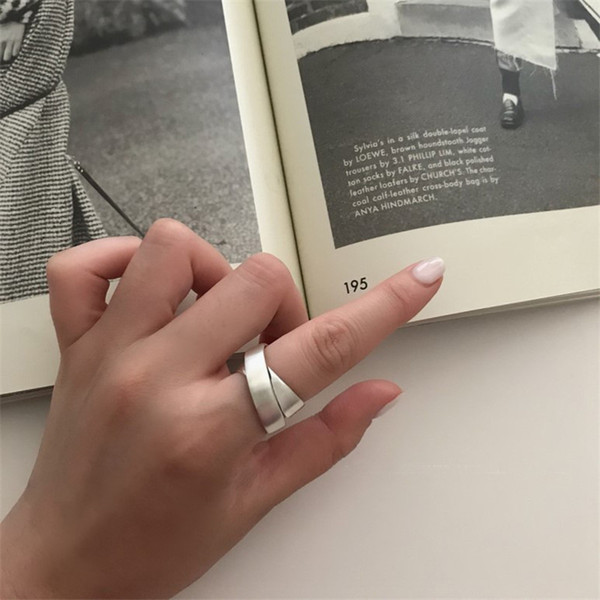 New Vintage 925 Sterling Silver Rings bijoux femme White Gold Color Multi Layer Cross Intersect Finger Ring Lovers Gift