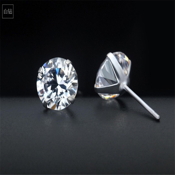 New 925 Sterling Silver CZ Stud Earring For Women Men Fine Jewelry Simple Trendy Cubic Zircon Ear Studs Wedding Jewelry