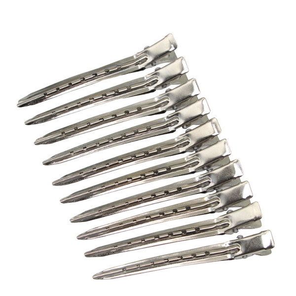 10pcs Pro Salon Hairdressing Tools Duck Mouth Hairdresser Hair Clip Clips Hair Stainless Steel Hairdressing Sectioning Clamp