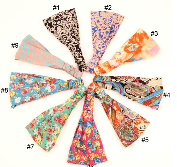 Women Girls Floral Yoga Headband Cotton Bandana Sport Headband Stretchy Jersey Headband HeadWrap Workout Hair Accessories Bohemian styles