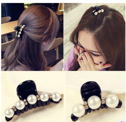 Pretty New Fashion Pearl crystal Hairpin Rhinestone hair barrette clip women hair accessory