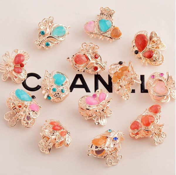 Hair Ornaments Clamps Headwear Accessories Imitation Crystal Metal Crown Hair Clip for women Girls