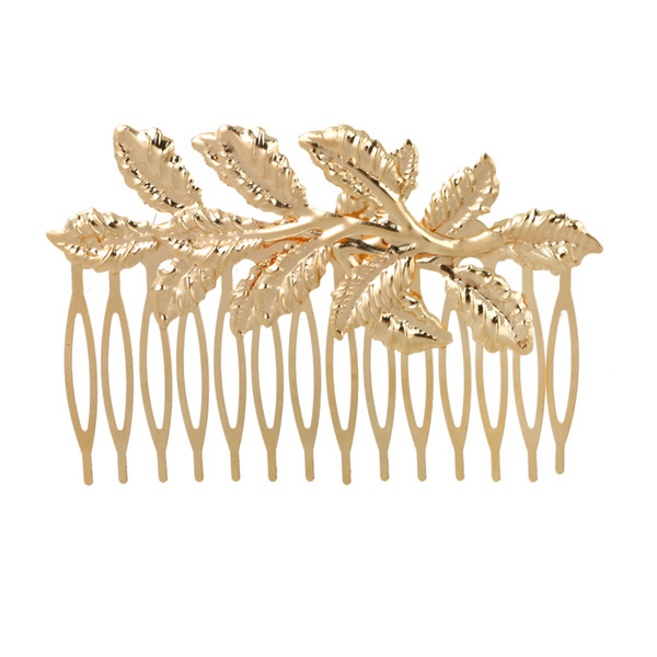 New Arrival Designer Gold Leaf Bridal Hair Combs Plastic Quality Accessories for Women Girls Wedding Bijoux Hair Jewelry Wholesale