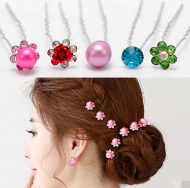 Wedding Accessories Bridal Pearl Hairpins Flower Crystal Rhinestone Hair Pins Clips Bridesmaid Women Hair Jewelry 150 pcs free shipping