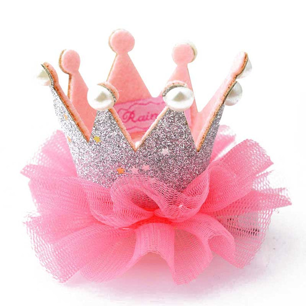 1 Pcs Cute Lovely Girls Crown Princess Hair Clip Lace Pearl Shiny Star Headband Hairpins Hair Accessories