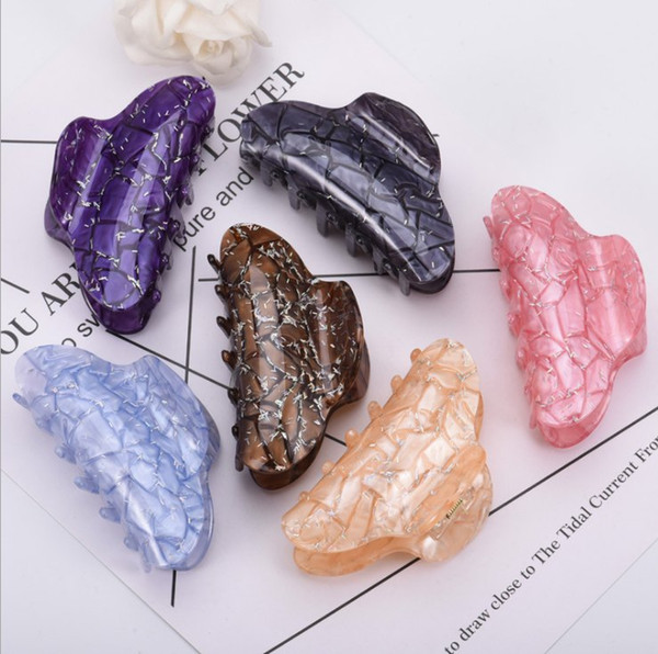 New Design 6 Colors High quality Fashion Women Hair Accessories acrylic Solid color Fashion large Hair Clip Plastic For Women gift Wholesale