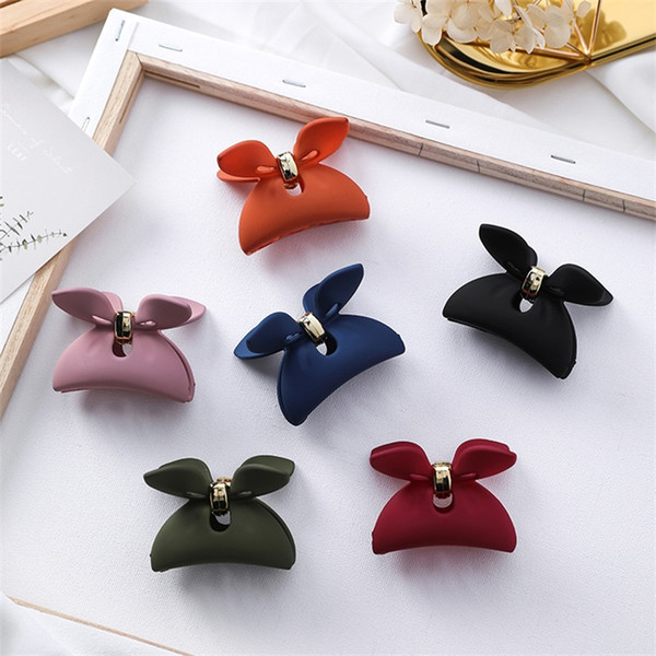 Rabbit Ears Hair Clip Summer Shower Bathing Female Hairpin Disk Barrette Bowknot Acrylic Wear Resistant Pink Brown Durable C1