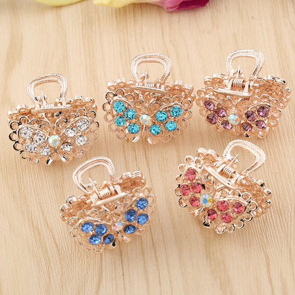 wholesale hairclips crystal hair jewelry women clamps gold color crown bow hairpin barrettes for girls