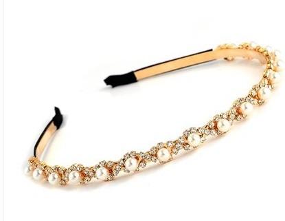 gold diamond inlay pearl lady's hairpin (12CM) (myyhmz)