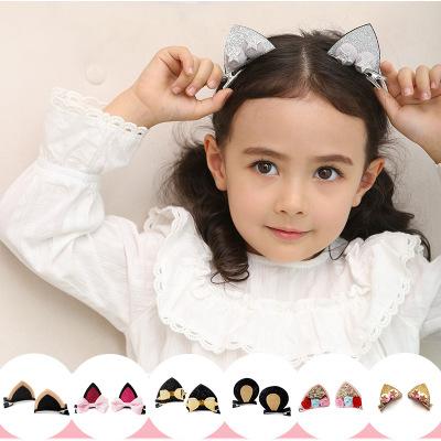 New Designed Fashion Girls Hairpins Handmade Cute Wool Felt Cat Ears Hair Clips Girls Barrettes Children Kids Hair Accessories