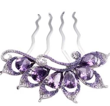 more color diamond flower lady's hairpin )10.5*8cm) (400-cn)