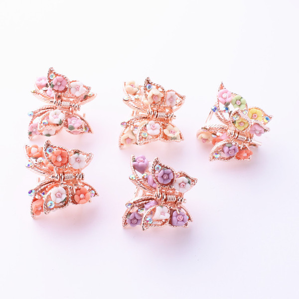 Flower Small Hair Clamps Hairpin Accessories for Women Girls Lady Hairpins Butterfly Barrettes Hair Clips Headwear