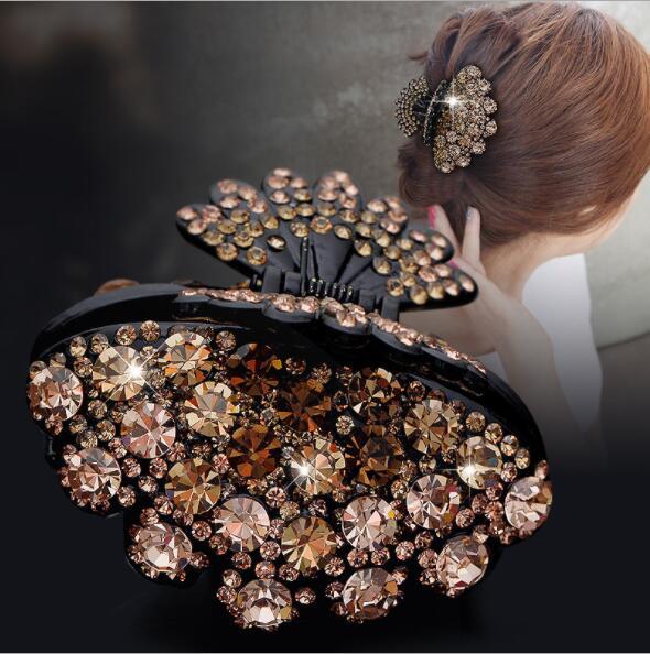 Hair Jewelry Large Shell Clamps France Luxury Full Swarovski Crystal Rhinestone big Fanshaped Hair Claw Mother Day Valentine Gift DHL