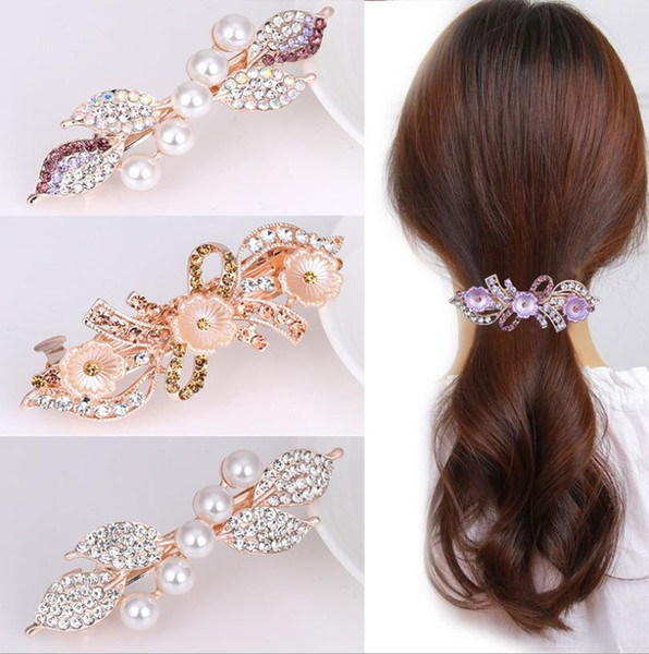 New Fashion Beautiful Hair Clip Hairpin Austrian Crystal Hair Claw Hair Clips for women