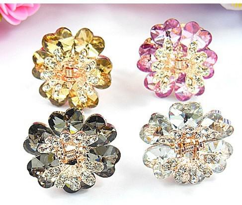 2.5cm vintage rhinestone crystal hair Clamps clasps claw clips Jewelry alloy hair claw hair clip hair accessory mixed 110pcs/lot #3023