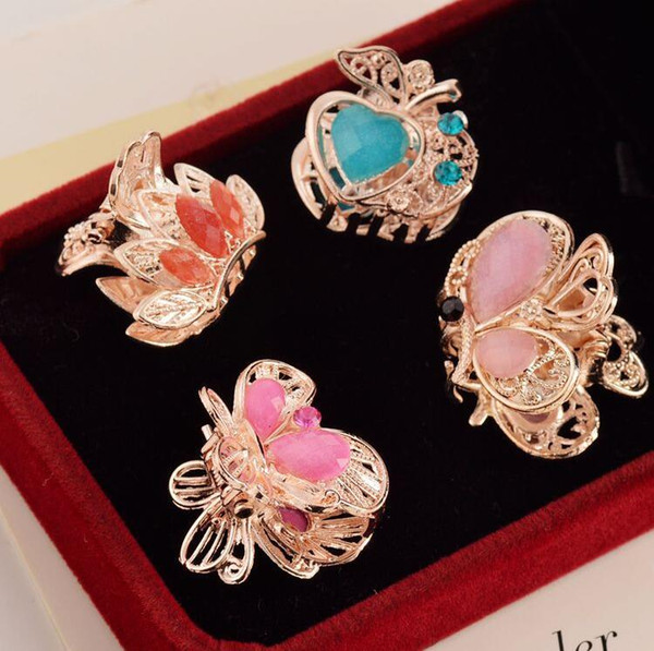 Hair Clamps Headwear Accessories Imitation Crystal Metal Hair Clip for women Girls Crown Fashion Hair Jewelry