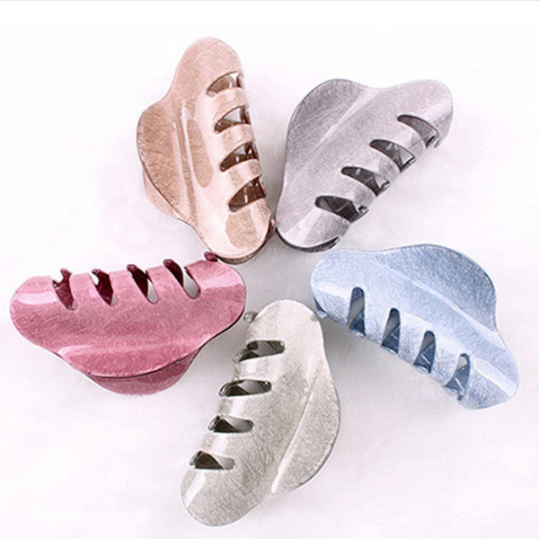 Mixed color High quality Fashion Women Hair Accessories Solid color Fashion large Hair Clip Plastic Hair Clamp