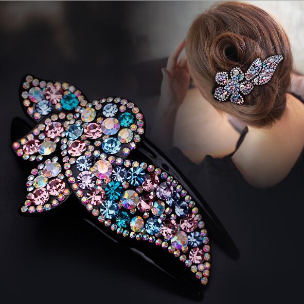 Large Hair Clamps France Hair Clips Luxury Jewelry Full Swarovski Czech Diamond big Hair Claw Mother Day Valentine Gift DHL