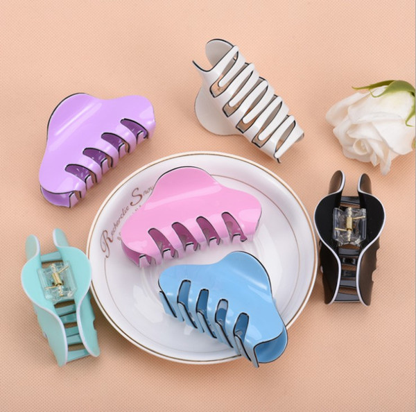 Wholesale Mixed color Solid color acrylic Fashion large Hair clip Hair accessories Clip Girls Plastic Hair Clamp